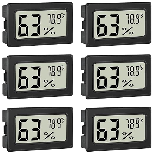 Humidity Meter Indoor Thermometer 6-Pack Mini Digital Thermometer Hygrometer Indoor Temperature Humidity Meters Gauge LCD
