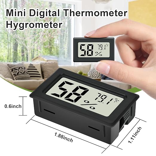 Humidity Meter Indoor Thermometer 6-Pack Mini Digital Thermometer Hygrometer Indoor Temperature Humidity Meters Gauge LCD