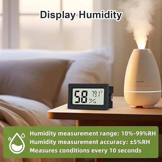 Humidity Meter Indoor Thermometer 6-Pack Mini Digital Thermometer Hygrometer Indoor Temperature Humidity Meters Gauge LCD