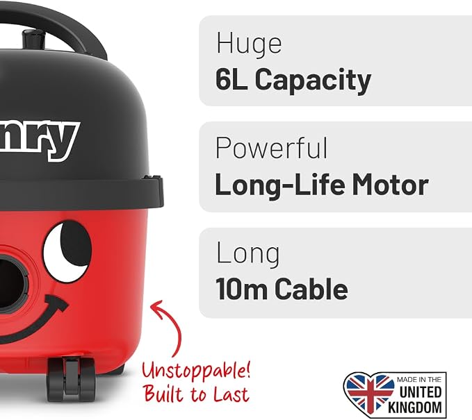 HVR 160-11 Bagged Cylinder Vacuum, 620 W, 6 Litres, Red and Black, alternate product view 2