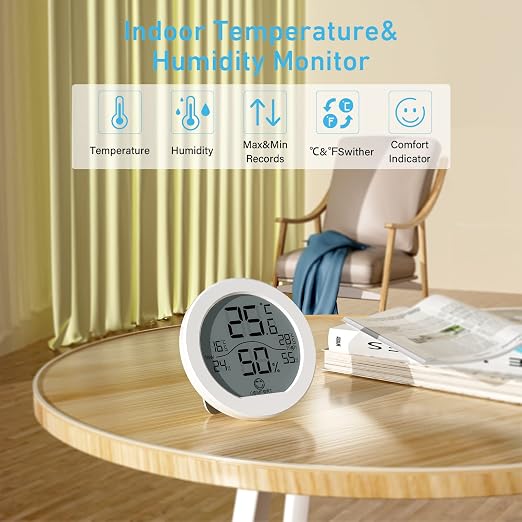 Hygrometer Thermometer for Room Temperature Humidity Meter Indoor Thermometer Accuracy Calibration LCD Temperature Sensor