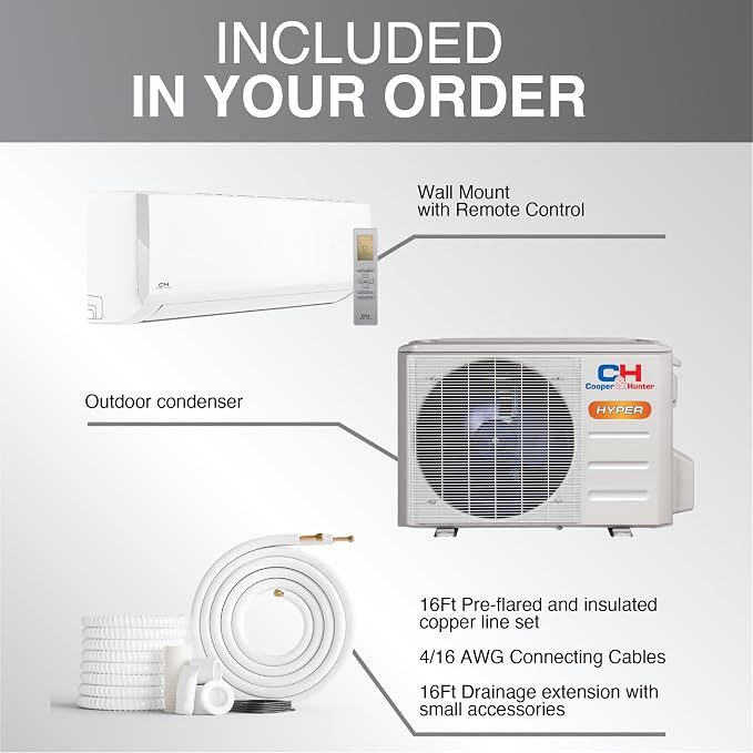 Hyper Heat 6,000 BTU 230V Mini Split AC/Heating System, Ductless Wall Mount (Works at -22F), alternate product view 5