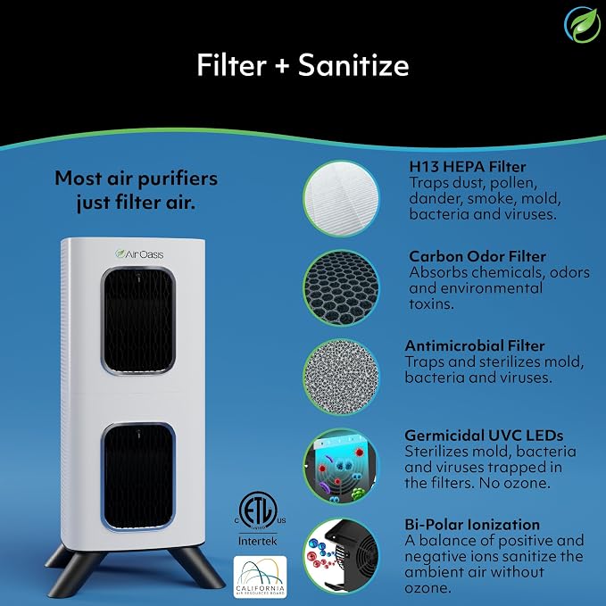 iAdaptAir 2.0 H13 HEPA Filter Air Purifier Reduces 99% of Viruses, Mold, Dust, Smoke, alternate product view 4