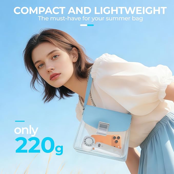 Ice Cooling Handheld Fan, Super Turbo Personal Fan that Blows Cold Air, 5000mAh Rechargeable Small Desk Fan with