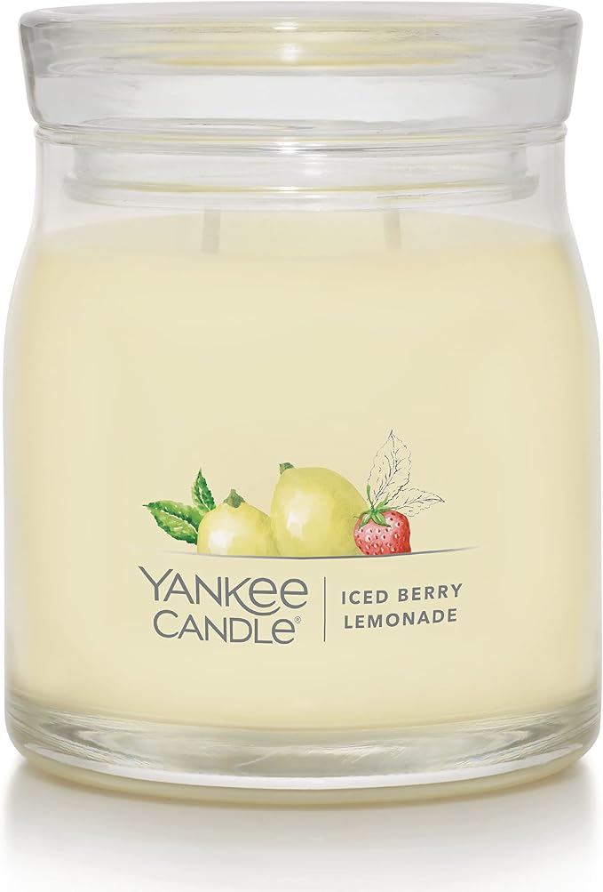Iced Berry Lemonade Scented Signature 13oz Medium Jar 2-Wick Candle Over 35 Hours of Burn Time, product image