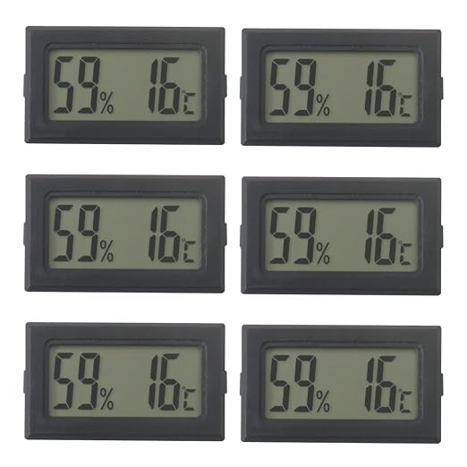 Improved Pack of 6 Mini Small Digital Hygrometer Thermometer Indoor Temperature and Humidity Meter Gauge with Temp Humidity