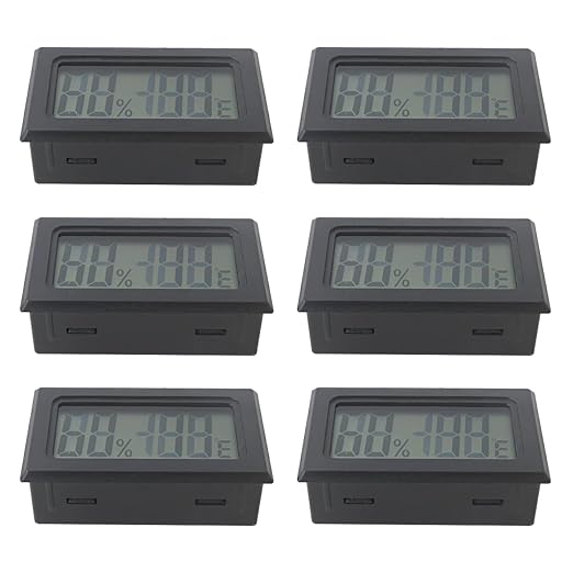 Improved Pack of 6 Mini Small Digital Hygrometer Thermometer Indoor Temperature and Humidity Meter Gauge with Temp Humidity