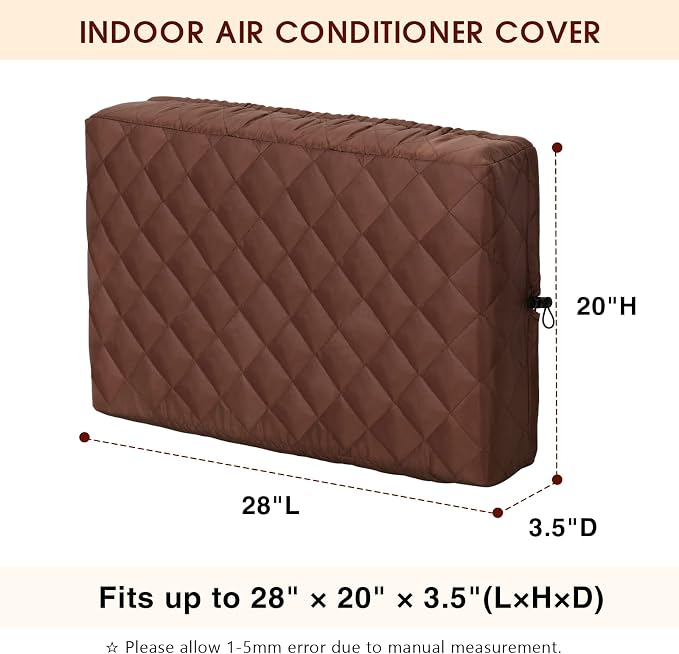 Indoor Air Conditioner Cover AC Cover for Inside Window Unit 28 x 20 x 3.5 inches(L x H x D),White, alternate product view 2