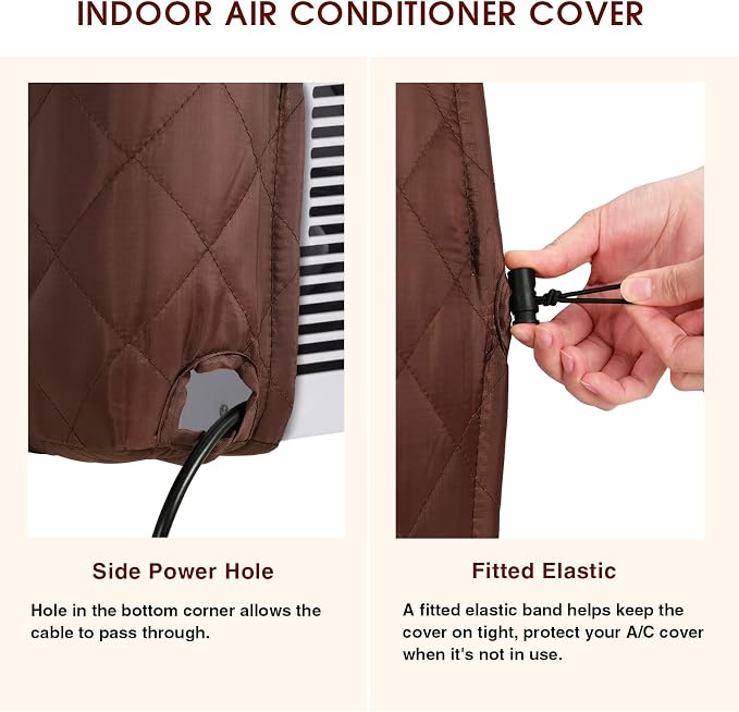 Indoor Air Conditioner Cover AC Cover for Inside Window Unit 28 x 20 x 3.5 inches(L x H x D),White, alternate product view 3
