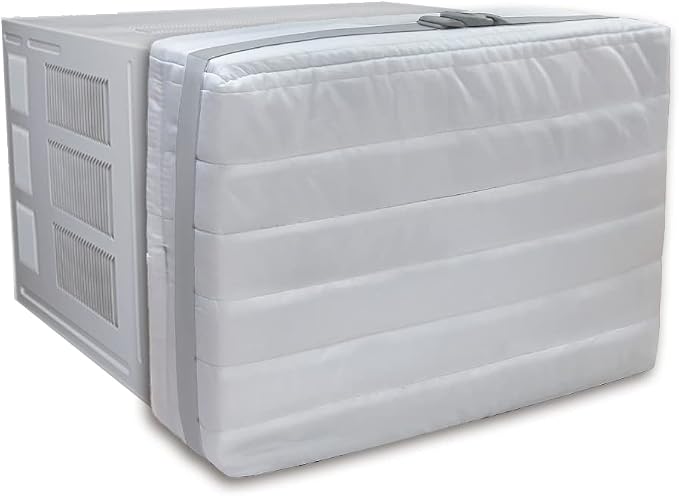 Indoor Air Conditioner Cover for Window Units, Inside Window AC Cover for Winter, fits up to 21"x 15" x 3.5"(Light Gray)