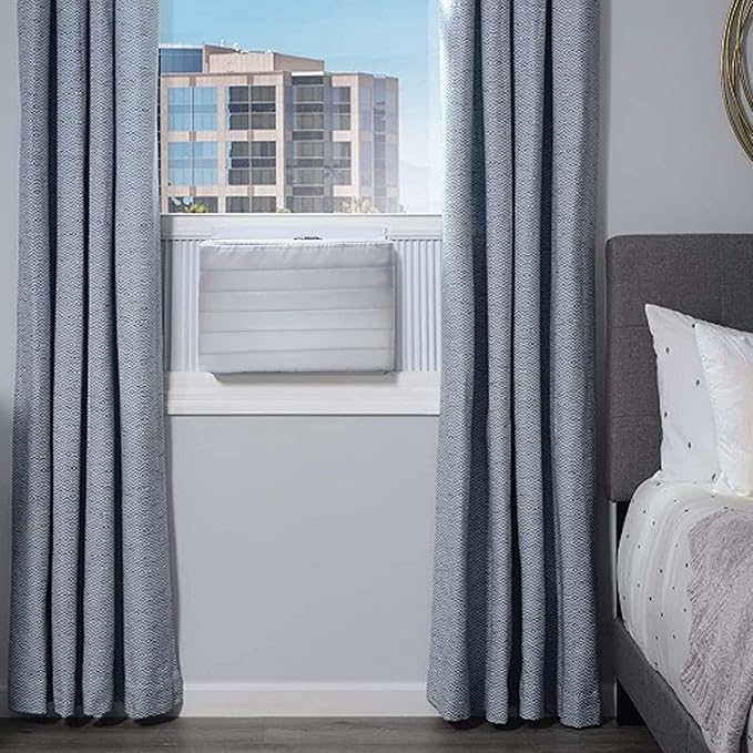 Indoor Air Conditioner Cover for Window Units, Inside Window AC Cover for Winter, fits up to 21"x 15" x 3.5"(Light Gray)