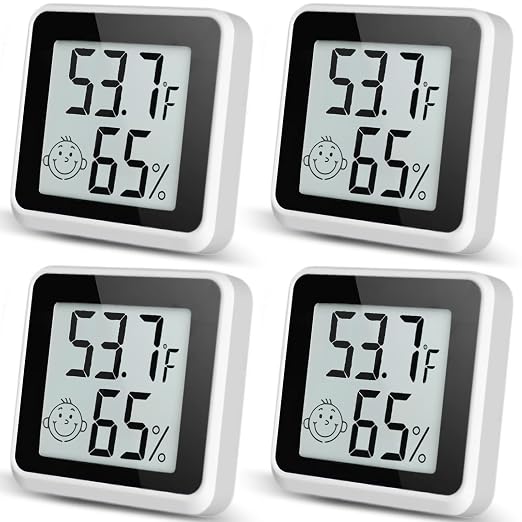 Indoor Humidity Meter Hygrometer 4Pack, Room Thermometer for Accurate Room Temperature Monitor, Digital Hygrometer with