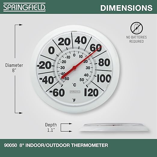 Indoor Outdoor Big and Bold Dial Thermometer, Wireless Thermometer with Easy to Read Large Numbers for Patio, Pool, alternate