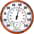 Indoor Outdoor Thermometer Hygrometer - 10Inch Outdoor Thermometers Large Number, 2 in 1 Thermometer Hygrometer, No Battery