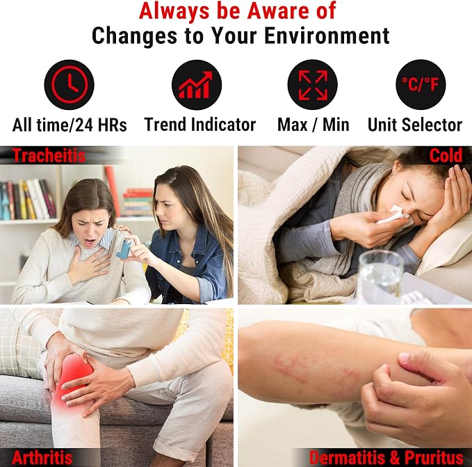 Indoor Outdoor Thermometer Wireless, 500 ft Outside Thermometer with Cold-Resistant Sensor, alternate product view 3