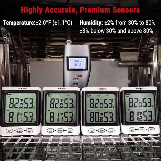 Indoor Outdoor Thermometer Wireless, 500 ft Outside Thermometer with Cold-Resistant Sensor, alternate product view 7