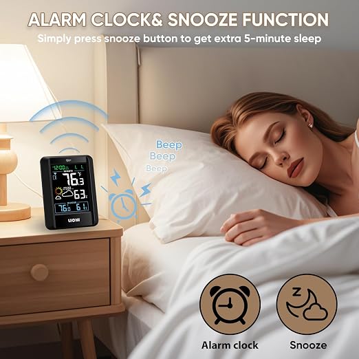 Indoor Outdoor Thermometer Wireless Weather Station External Thermometer Hygrometer Monitor with 330ft Range Remote Sensor