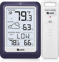 Indoor Outdoor Thermometer Wireless Weather Station, Temperature Humidity Monitor Battery Powered Inside Outside Thermometers