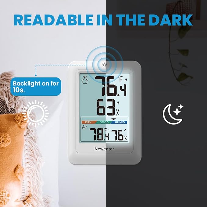 Indoor Outdoor Thermometer Wireless, Weather Stations Wireless Indoor Outdoor, Outdoor Thermometers for Patio House, Outside