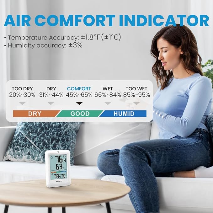 Indoor Outdoor Thermometer Wireless, Weather Stations Wireless Indoor Outdoor, Outdoor Thermometers for Patio House, Outside
