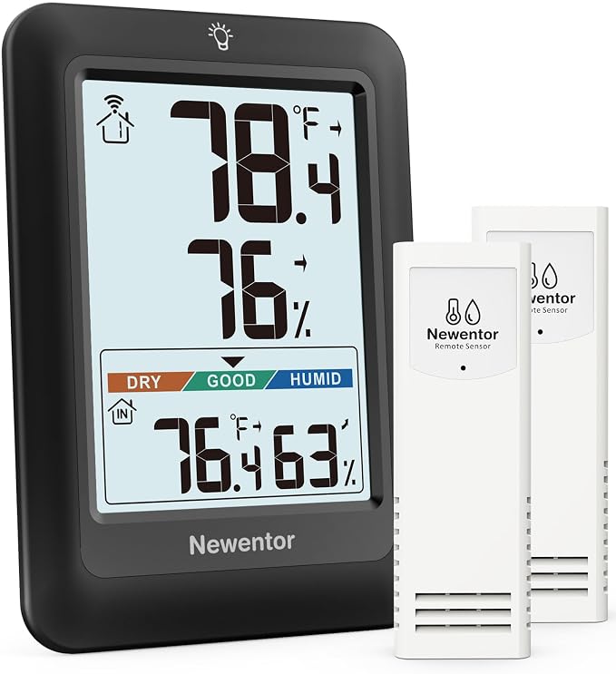 Indoor Outdoor Thermometer Wireless, Weather Stations Wireless Indoor Outdoor, Outdoor Thermometers for Patio