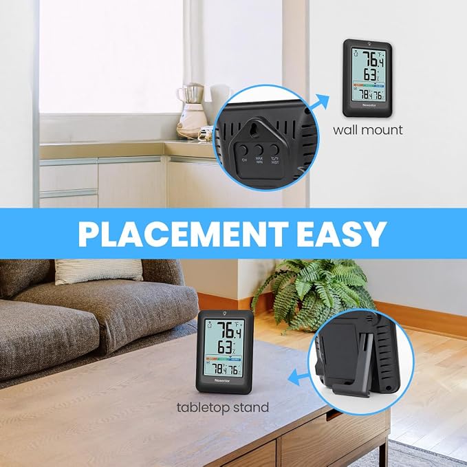 Indoor Outdoor Thermometer Wireless, Weather Stations Wireless Indoor Outdoor, Outdoor Thermometers for Patio, alternate view
