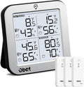 Indoor Outdoor Thermometer Wireless with 3 Sensors Weather Station Temperature Humidity Monitor 500ft Range and Adjustable