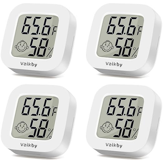 Indoor Thermometer 4Pack, Humidity Gauge Meter Digital Hygrometer Room Thermometer for Home, Hight Accurate Temperature and