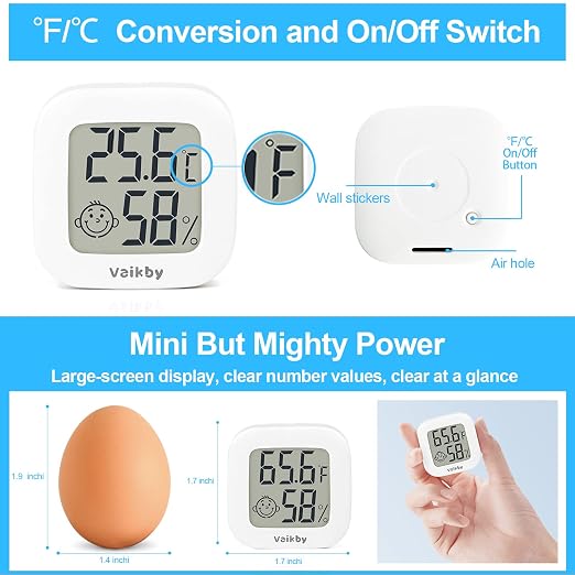 Indoor Thermometer 4Pack, Humidity Gauge Meter Digital Hygrometer Room Thermometer for Home, Hight Accurate Temperature and