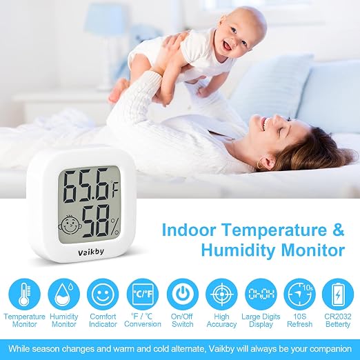 Indoor Thermometer 4Pack, Humidity Gauge Meter Digital Hygrometer Room Thermometer for Home, Hight Accurate Temperature and