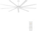 Industrial Ceiling Fan No Light 84", 9 Aluminum Blades, 6 Speed Remote Control, Reversible DC Motor, for Home and Commercial