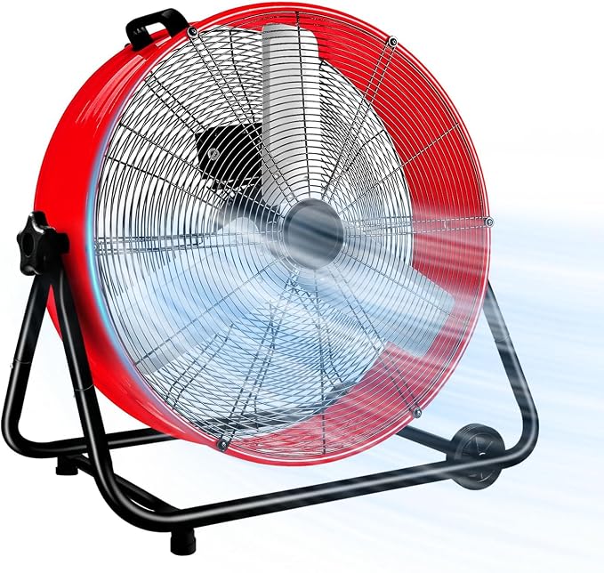 Industrial Fan 24 Inch Heavy Duty Drum 3 Speed 8900 CFM Air Circulation High Velocity Fan For Warehouse