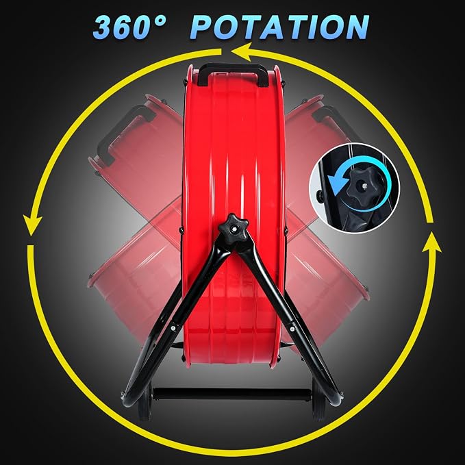 Industrial Fan 24 Inch Heavy Duty Drum 3 Speed 8900 CFM Air Circulation High Velocity Fan For Warehouse, alternate view 7