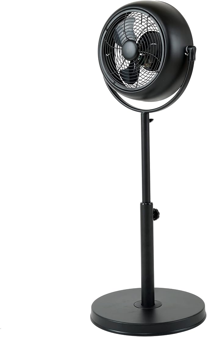 Industrial Retro Pedestal Fan, 360° Rotatable Stand Fan, 3 Speed Adjustable, Adjustable Height Pedestal Stand Fan, alternate