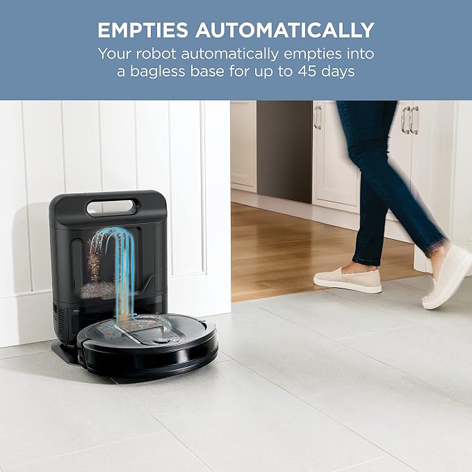 IQ Robot Vacuum AV1002AE with XL Self-Empty Base, Self-Cleaning Brushroll, Advanced Navigation, Wi-Fi, Compatible with Alexa