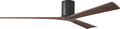 IR3H-BK-WA-72 Irene Damp Rated Flush Mount 72" Ceiling Fan with Remote & Wall Control, Silent DC Motor, 3 Walnut