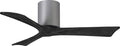 IR3H-BN-BK-42 Irene Damp Rated Flush Mount 42" Ceiling Fan with Remote & Wall Control, Silent DC Motor, 3 Matte