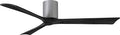 IR3H-BN-BK-60 Irene Damp Rated Flush Mount 60" Ceiling Fan with Remote & Wall Control, Silent DC Motor, 3 Matte