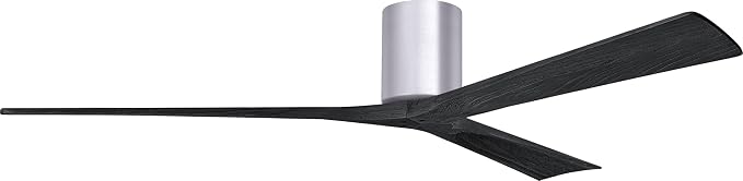 IR3H-BN-BK-72 Irene Damp Rated Flush Mount 72" Ceiling Fan with Remote & Wall Control, Silent DC Motor, 3 Matte