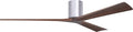 IR3H-BN-WA-72 Irene Damp Rated Flush Mount 72" Ceiling Fan with Remote & Wall Control, Silent DC Motor, 3 Walnut Tone Solid