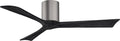 IR3H-BP-BK-52 Irene Damp Rated Flush Mount 52" Ceiling Fan with Remote and Wall Control, Silent DC Motor, 3