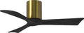 IR3H-BRBR-BK-42 Irene Damp Rated Flush Mount 42" Ceiling Fan with Remote & Wall Control, Silent DC Motor, 3 Matte Black Solid