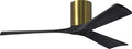 IR3H-BRBR-BK-52 Irene Damp Rated Flush Mount 52" Ceiling Fan with Remote & Wall Control, Silent DC Motor, 3 Matte Black Solid