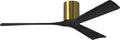 IR3H-BRBR-BK-60 Irene Damp Rated Flush Mount 60" Ceiling Fan with Remote & Wall Control, Silent DC Motor, 3 Matte Black Solid