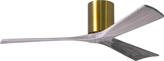 IR3H-BRBR-BW-52 Irene Damp Rated Flush Mount 52" Ceiling Fan with Remote & Wall Control, Silent DC Motor, 3 Barn Wood Tone