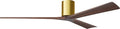 IR3H-BRBR-WA-72 Irene Damp Rated Flush Mount 72" Ceiling Fan with Remote & Wall Control, Silent DC Motor, 3 Walnut Tone Solid
