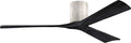 IR3H-BW-BK-60 Irene Damp Rated Flush Mount 60" Ceiling Fan with Remote & Wall Control, Silent DC Motor, 3 Matte Black Solid