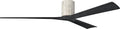 IR3H-BW-BK-72 Irene Damp Rated Flush Mount 72" Ceiling Fan with Remote & Wall Control, Silent DC Motor, 3 Matte Black Solid