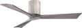 IR3H-BW-BW-52 Irene Damp Rated Flush Mount 52" Ceiling Fan with Remote & Wall Control, Silent DC Motor, 3 Solid