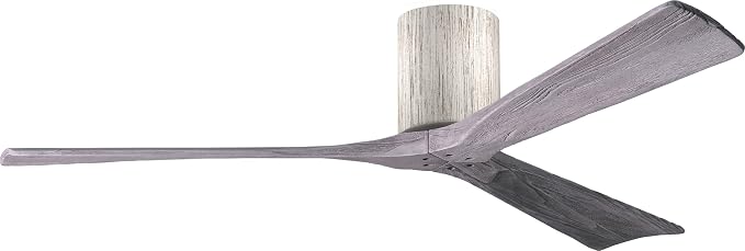 IR3H-BW-BW-60 Irene Damp Rated Flush Mount 60" Ceiling Fan with Remote & Wall Control, Silent DC Motor, 3 Solid